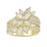 LADIES RING 2 1/4CT ROUND/MARQUISE DIAMOND 14K YELLOW GOLD